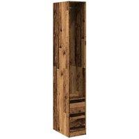 Berkfield Home Wardrobe Old Wood 30x50x200 cm Engineered Wood in Brown | Size: 30 x 50 x 200 cm
