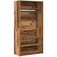 Berkfield Home Wardrobe Old Wood 100x50x200 cm Engineered Wood in Brown | Size: 100 x 50 x 200 cm