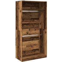 Berkfield Home Wardrobe Old Wood 100x50x200 cm Engineered Wood in Brown | Size: 100 x 50 x 200 cm