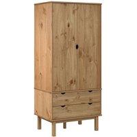 Berkfield Home Wardrobe OTTA 76.5x53x172 cm Solid Wood Pine in Brown
