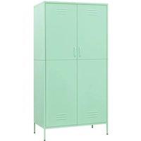 Berkfield Home Wardrobe Mint 90x50x180 cm Steel in Green | Size: 90 x 50 x 180 cm