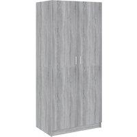 Berkfield Home Wardrobe Grey Sonoma 80x50x180 cm Engineered Wood | Size: 80 x 50 x 180 cm