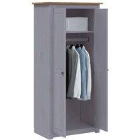 Berkfield Home Wardrobe Grey 80x50x171.5 cm Solid Pine Panama Range