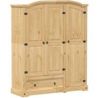 Berkfield Home Wardrobe Corona 151.5x52x186 cm Solid Wood Pine in Brown