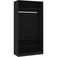 Berkfield Home Wardrobe Black 100x50x200 cm Engineered Wood | Size: 100 x 50 x 200 cm