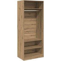 Berkfield Home Wardrobe Artisian Oak 80x50x200 cm Engineered Wood in Brown | Size: 80 x 50 x 200 cm