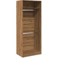 Berkfield Home Wardrobe Artisian Oak 80x50x200 cm Engineered Wood in Brown | Size: 80 x 50 x 200 cm