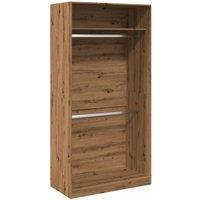 Berkfield Home Wardrobe Artisian Oak 100x50x200 cm Engineered Wood in Brown | Size: 100 x 50 x 200 cm