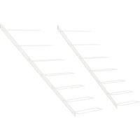 Berkfield Home Wall-mounted Wine Rack for 7 Bottles 2 pcs White Metal
