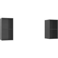 Berkfield Home Wall-mounted TV Cabinets 2 pcs High Gloss Grey Engineered Wood