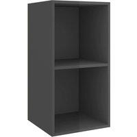 Berkfield Home Wall-mounted TV Cabinet High Gloss Grey 37x37x72 cm Engineered Wood | Size: 37 x 37 x 72 cm