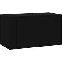 Berkfield Home Wall-mounted Shoe Cabinet Black 70x35x38 cm Engineered Wood | Size: 70 x 35 x 38 cm