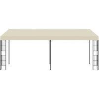 Berkfield Home Wall-mounted Gazebo 3x6 m Cream Fabric in Beige