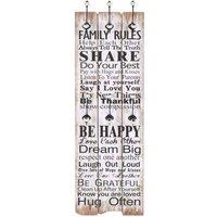 Berkfield Home Wall-mounted Coat Rack with 6 Hooks 120x40 cm FAMILY RULES