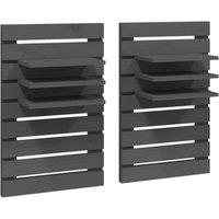 Berkfield Home Wall-mounted Bedside Shelves 2 pcs Grey Solid Wood Pine