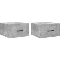 Berkfield Home Wall-mounted Bedside Cabinets 2 pcs Concrete Grey 35x35x20 cm | Size: 35 x 35 x 20 cm