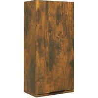 Berkfield Home Wall-mounted Bathroom Cabinet Smoked Oak 32x20x67 cm in Brown | Size: 32 x 20 x 67 cm