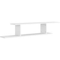 Berkfield Home Wall-Mounted TV Shelf White 125x18x23 cm Engineered Wood | Size: 125 x 18 x 23 cm