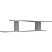 Berkfield Home Wall-Mounted TV Shelf Grey Sonoma 125x18x23 cm Engineered Wood | Size: 125 x 18 x 23 cm