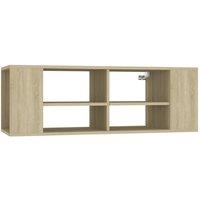 Berkfield Home Wall-Mounted TV Cabinet Sonoma Oak 102x35x35 cm Engineered Wood in Brown | Size: 102 x 35 x 35 cm