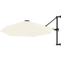 Berkfield Home Wall-Mounted Parasol with Metal Pole 300 cm Sand in Beige