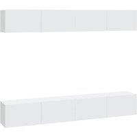 Berkfield Home Wall TV Cabinets 4 pcs White 100x30x30 cm | Size: 100 x 30 x 30 cm