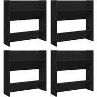 Berkfield Home Wall Shoe Cabinets 4 pcs Black 60x18x60 cm Engineered Wood | Size: 60 x 18 x 60 cm