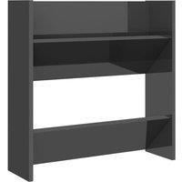 Berkfield Home Wall Shoe Cabinet High Gloss Grey 60x18x60 cm Engineered Wood | Size: 60 x 18 x 60 cm