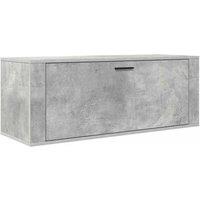 Berkfield Home Wall Shoe Cabinet Concrete Grey 100x35x38 cm Engineered Wood | Size: 100 x 35 x 38 cm