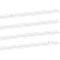 Berkfield Home Wall Shelves 4 pcs White 100x9x3 cm | Size: 100 x 9 x 3 cm