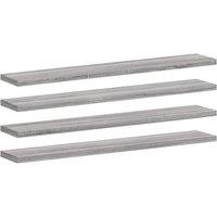Berkfield Home Wall Shelves 4 pcs Grey Sonoma 60x10x1.5 cm Engineered Wood