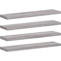 Berkfield Home Wall Shelves 4 pcs Grey Sonoma 40x10x1.5 cm Engineered Wood