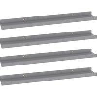 Berkfield Home Wall Shelves 4 pcs Grey 60x9x3 cm | Size: 60 x 9 x 3 cm