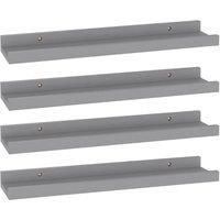 Berkfield Home Wall Shelves 4 pcs Grey 40x9x3 cm | Size: 40 x 9 x 3 cm
