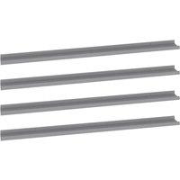 Berkfield Home Wall Shelves 4 pcs Grey 115x9x3 cm | Size: 115 x 9 x 3 cm