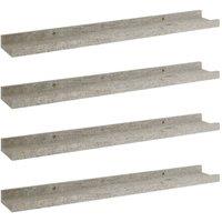 Berkfield Home Wall Shelves 4 pcs Concrete Grey 60x9x3 cm | Size: 60 x 9 x 3 cm