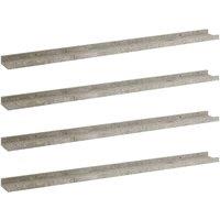 Berkfield Home Wall Shelves 4 pcs Concrete Grey 100x9x3 cm | Size: 100 x 9 x 3 cm