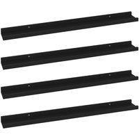 Berkfield Home Wall Shelves 4 pcs Black 80x9x3 cm | Size: 80 x 9 x 3 cm