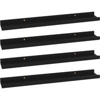 Berkfield Home Wall Shelves 4 pcs Black 60x9x3 cm | Size: 60 x 9 x 3 cm