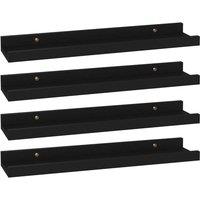 Berkfield Home Wall Shelves 4 pcs Black 40x9x3 cm | Size: 40 x 9 x 3 cm