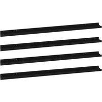Berkfield Home Wall Shelves 4 pcs Black 115x9x3 cm | Size: 115 x 9 x 3 cm