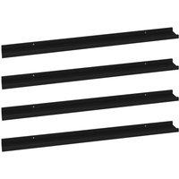 Berkfield Home Wall Shelves 4 pcs Black 100x9x3 cm | Size: 100 x 9 x 3 cm