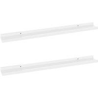 Berkfield Home Wall Shelves 2 pcs High Gloss White 80x9x3 cm | Size: 80 x 9 x 3 cm