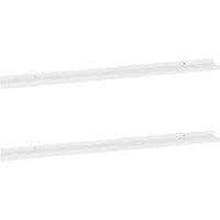 Berkfield Home Wall Shelves 2 pcs High Gloss White 115x9x3 cm | Size: 115 x 9 x 3 cm