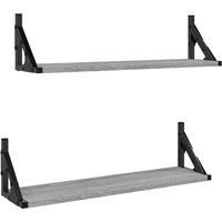 Berkfield Home Wall Shelves 2 pcs Grey Sonoma 60x15x15.5 cm