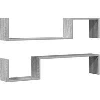 Berkfield Home Wall Shelves 2 pcs Grey Sonoma 100x15x20 cm Engineered Wood | Size: 100 x 15 x 20 cm