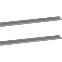 Berkfield Home Wall Shelves 2 pcs Grey 100x9x3 cm | Size: 100 x 9 x 3 cm