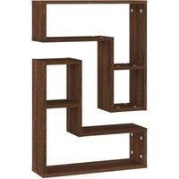 Berkfield Home Wall Shelves 2 pcs Brown Oak 50x15x50 cm Engineered Wood | Size: 50 x 15 x 50 cm