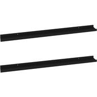 Berkfield Home Wall Shelves 2 pcs Black 100x9x3 cm | Size: 100 x 9 x 3 cm