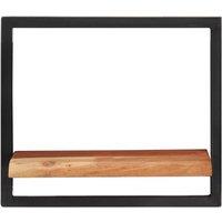 Berkfield Home Wall Shelves 2 pcs 40x24x35 cm Solid Wood Acacia & Steel in Brown | Size: 40 x 24 x 35 cm